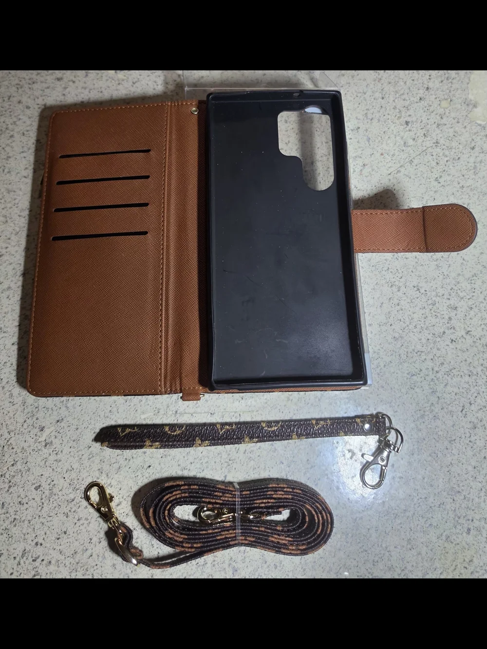 Samsung Galaxy S23 Ultra Fashion Brown Phone Case Wallet